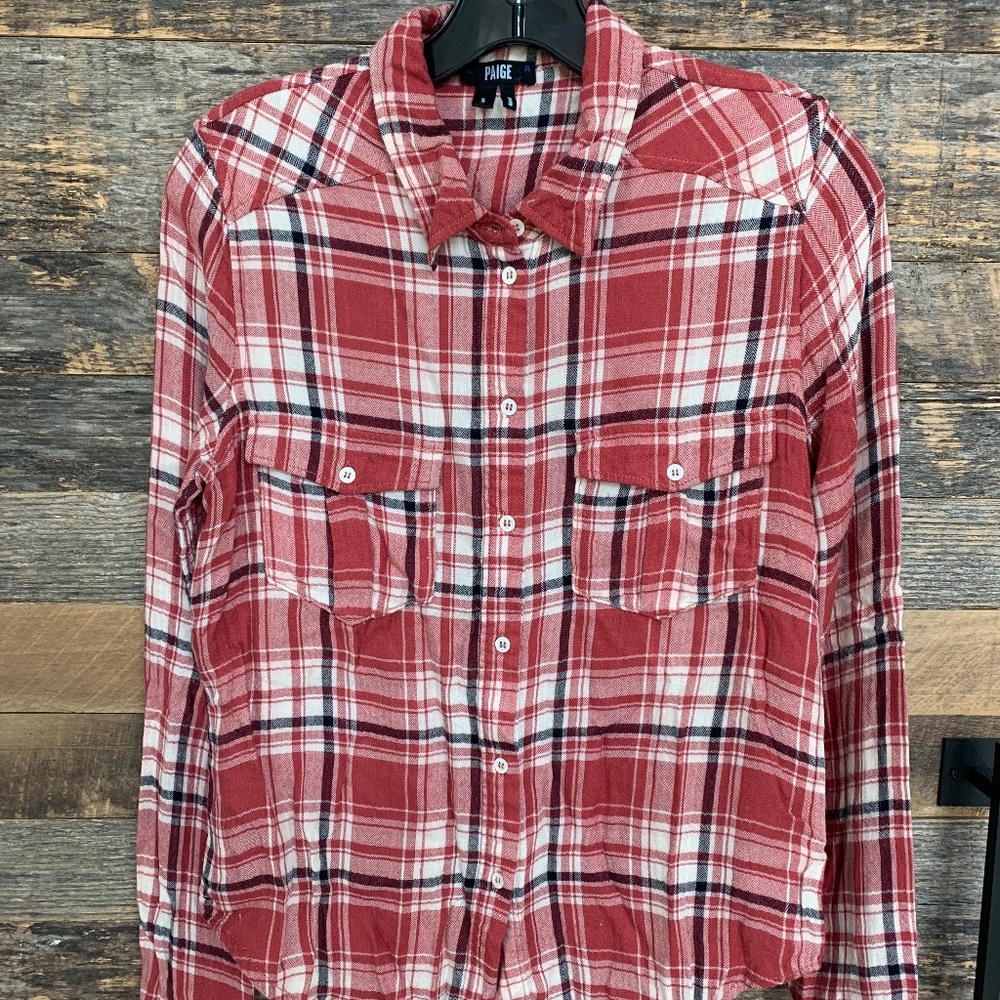 Paige Red Flannel Button Down